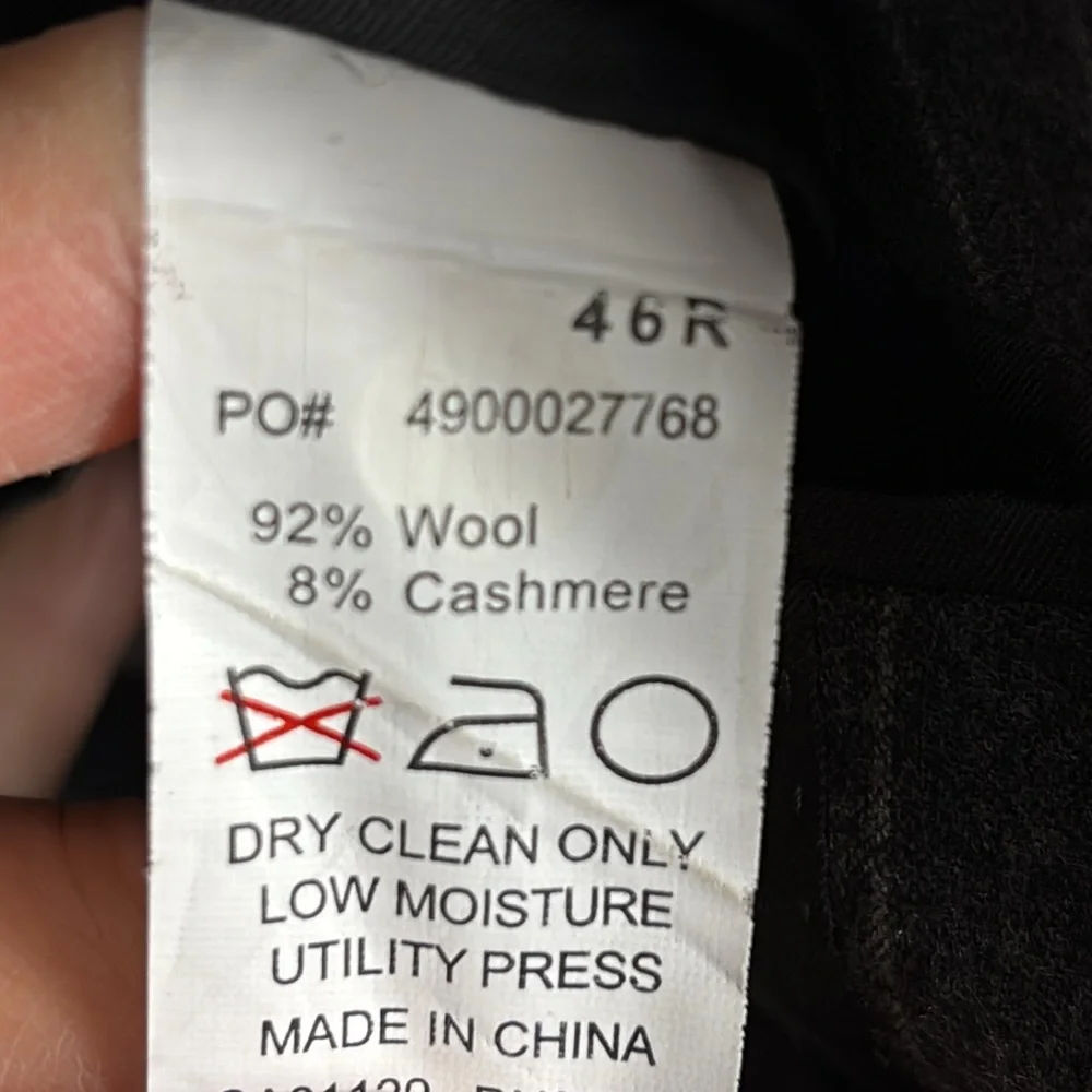 LAUREN Ralph Lauren wool cashmere gray pinstripe blazer size 46 R sports coat